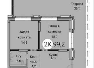 Продается 2-комнатная квартира, 99.2 м2, Новосибирск, Заельцовский район, Овражная улица, 2А