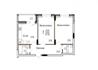 Продается двухкомнатная квартира, 61.9 м2, Воронеж, проспект Труда, 139Бк1