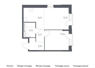 Продажа 2-комнатной квартиры, 42.7 м2, Москва, метро Орехово, жилой комплекс Квартал Герцена, к2