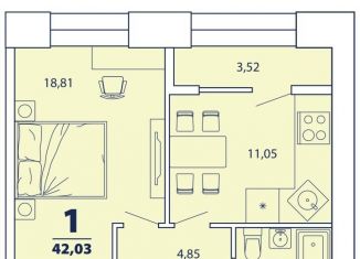 Продажа 1-ком. квартиры, 42 м2, Рязанская область