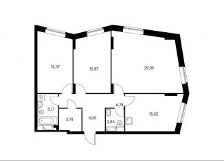 Продаю трехкомнатную квартиру, 94.1 м2, Москва, Берёзовая аллея, 17к1, ЖК Грин Парк