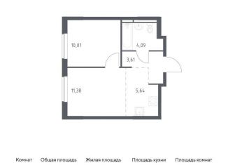 Продаю 1-ком. квартиру, 34.7 м2, Московская область