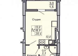 Продаю 1-комнатную квартиру, 20.4 м2, Волгоград, Кировский район