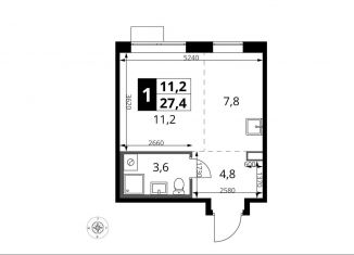 Квартира на продажу студия, 27.4 м2, поселение Московский, жилой комплекс 1-й Саларьевский, 1