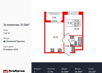 Продается 1-ком. квартира, 32.4 м2, Санкт-Петербург, 1-й Предпортовый проезд, 1, 1-й Предпортовый проезд