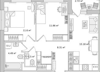 Продажа 2-ком. квартиры, 55.3 м2, посёлок Парголово, Михайловская дорога, 16к3