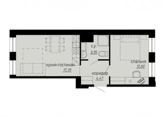 Продается 1-комнатная квартира, 38.4 м2, Санкт-Петербург, метро Академическая