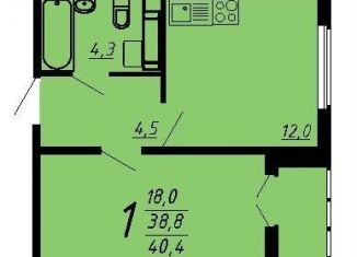 Продается 1-комнатная квартира, 40.4 м2, Воронеж, улица Шишкова, 140Б/6