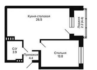 Продажа однокомнатной квартиры, 50.9 м2, Новосибирск, Кировский район