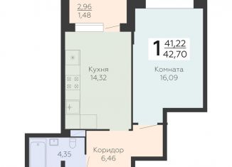 Продается 1-ком. квартира, 42.7 м2, Воронеж, Коминтерновский район