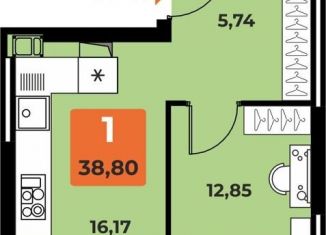 Однокомнатная квартира на продажу, 38.8 м2, Самара, метро Гагаринская