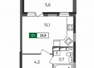 Продаю квартиру студию, 25.9 м2, Владимир, Сталинградский бульвар, 5