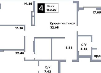 Продаю четырехкомнатную квартиру, 150.3 м2, Самара, Октябрьский район