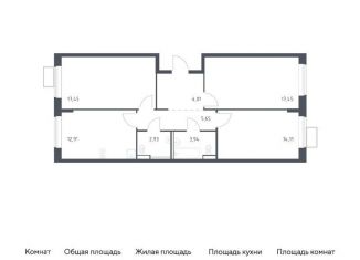 Трехкомнатная квартира на продажу, 80.5 м2, посёлок Жилино-1, жилой комплекс Егорово Парк, к3.2