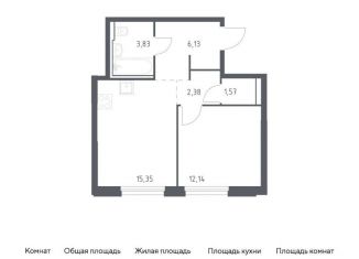 Продаю 1-ком. квартиру, 41.4 м2, Москва, жилой комплекс Квартал Герцена, к2, метро Зябликово