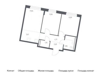 Продаю 2-ком. квартиру, 52.7 м2, Москва, деревня Большое Свинорье, 6