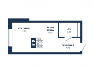 Квартира на продажу студия, 28.4 м2, Екатеринбург, ЖК Ривер Парк