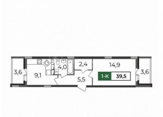 1-ком. квартира на продажу, 39.5 м2, Владимир, Октябрьский район, Сталинградский бульвар, 7