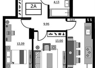 Продам 2-ком. квартиру, 56.1 м2, Ростов-на-Дону, Красноармейская улица, 157В/83с1, Кировский район