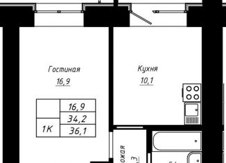 Продажа однокомнатной квартиры, 36.1 м2, Алтайский край