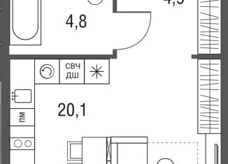 Продам квартиру студию, 29.8 м2, Москва, Тагильская улица, 2к1, метро Черкизовская