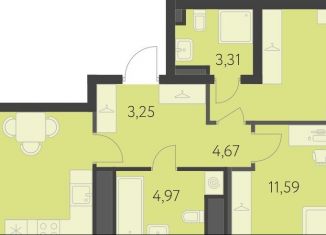 Продам 2-комнатную квартиру, 61.8 м2, Екатеринбург, метро Чкаловская