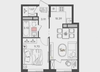 Продается 2-комнатная квартира, 36.8 м2, Ульяновск