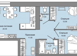 Продаю трехкомнатную квартиру, 66 м2, Ульяновск