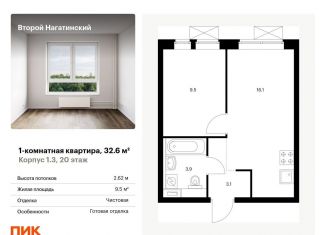 Продажа 1-ком. квартиры, 32.6 м2, Москва, ЖК Второй Нагатинский, жилой комплекс Второй Нагатинский, к1.3