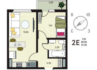 Продается 1-комнатная квартира, 31.8 м2, Липецкая область