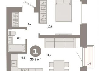 Продается 1-ком. квартира, 35.8 м2, Москва, Тагильская улица, 6/5, станция Бульвар Рокоссовского