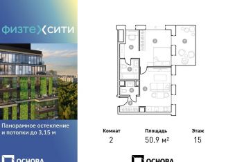 Продается двухкомнатная квартира, 50.9 м2, Москва, станция Новодачная, Новодачная улица, 67/68