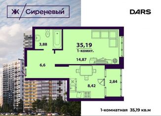 Однокомнатная квартира на продажу, 35.2 м2, Ульяновск, улица Народного учителя Латышева, 5