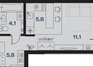 Квартира на продажу студия, 26.8 м2, Уфа, Косогорная улица, 183