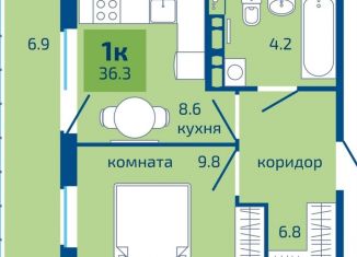 Продажа 1-комнатной квартиры, 36.3 м2, Пермь, Мотовилихинский район