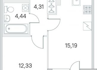 Продается 1-комнатная квартира, 38.3 м2, посёлок Шушары