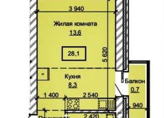 1-ком. квартира на продажу, 28.1 м2, Барнаул, Центральный район