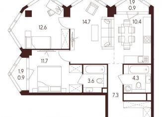 Продается 3-комнатная квартира, 64.6 м2, Москва, метро Октябрьское поле