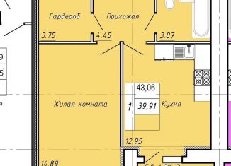 Продаю 1-ком. квартиру, 43.1 м2, Тамбов, Октябрьский район, улица имени Павла Строганова, 7