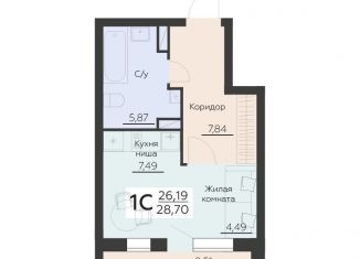 Продается 1-комнатная квартира, 28.7 м2, Воронеж, Левобережный район