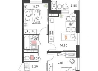 Продается 3-ком. квартира, 50.8 м2, Ульяновск, улица Александра Невского, 4Ак1