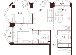 Продам трехкомнатную квартиру, 64.6 м2, Москва, станция Зорге