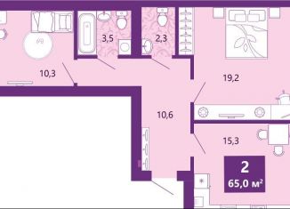 Продаю двухкомнатную квартиру, 66.4 м2, Калининград, Байкальская улица, 1к5