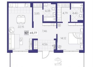 Продажа 1-комнатной квартиры, 72.9 м2, Тюмень, Ленинский округ
