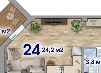 Продаю квартиру студию, 31.4 м2, Крым, Сигнальная улица, 2Вс18