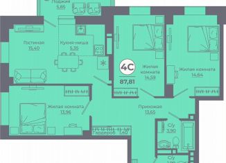 4-комнатная квартира на продажу, 87.4 м2, Ростов-на-Дону