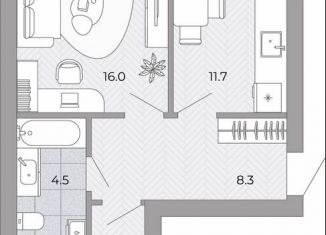 Продаю 2-комнатную квартиру, 52.4 м2, поселок Луговое