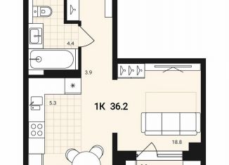 Продам 1-ком. квартиру, 36.2 м2, Обь, Геодезическая улица, 29