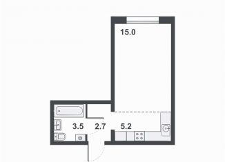 Квартира на продажу студия, 26.4 м2, Киров, Прибрежный бульвар, 6, ЖК Ривер Парк