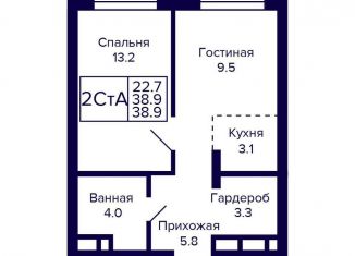 Продам двухкомнатную квартиру, 38.9 м2, Новосибирск, метро Золотая Нива, улица Грибоедова, с1